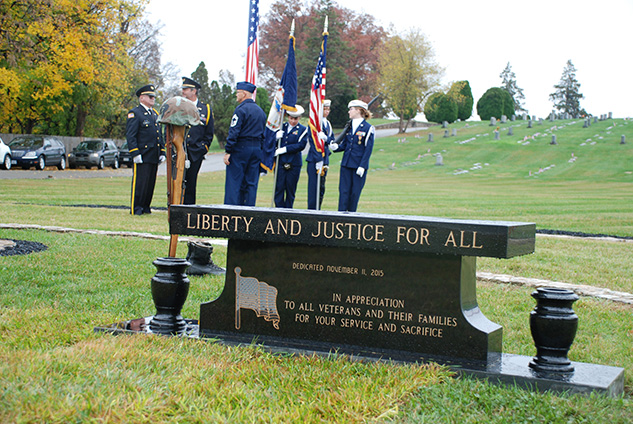 Veterans Plaza Dedication at Fair VIew Cemetery, Roanoke, VA, November 11, 2015